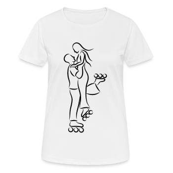 Amateurs de roller en ligne - T-shirt respirant Femme - blanc - Devant - AI Model Female 172 dark (172cm)