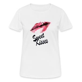 Sweet Kisses- süße Küsse - Frauen T-Shirt atmungsaktiv - Weiß - Vorne - AI Model Female 172 dark (172cm)