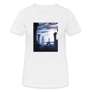 Ville de science-fiction fantastique - T-shirt respirant Femme - blanc - Devant - AI Model Female 172 dark (172cm)
