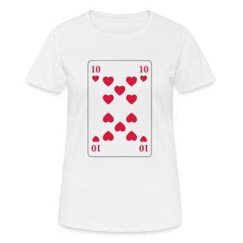 Coeur 10 - dix coeurs - T-shirt respirant Femme - blanc - Devant - AI Model Female 172 dark (172cm)