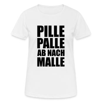 Pille Palle Malle - Frauen T-Shirt atmungsaktiv - Weiß - Vorne - AI Model Female 172 dark (172cm)