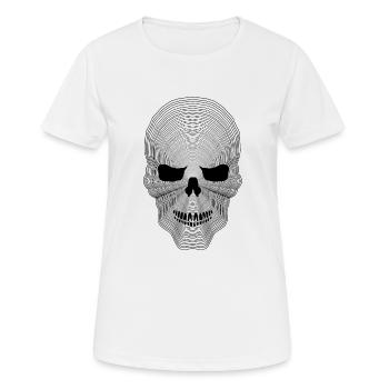 Totenkopf-Kranfeile Fantasie-Design 2304 k - Frauen T-Shirt atmungsaktiv - Weiß - Vorne - AI Model Female 172 dark (172cm)
