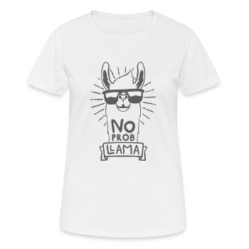 No Prob Llama - Frauen T-Shirt atmungsaktiv - Weiß - Vorne - AI Model Female 172 dark (172cm)