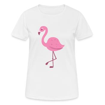 Flamingo - Frauen T-Shirt atmungsaktiv - Weiß - Vorne - AI Model Female 172 dark (172cm)