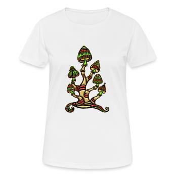 Magic mushrooms, psychedelische Pilze, Wunderland - Frauen T-Shirt atmungsaktiv - Weiß - Vorne - AI Model Female 172 dark (172cm)