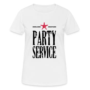 Partyservice / Party service (2c) - Frauen T-Shirt atmungsaktiv - Weiß - Vorne - AI Model Female 172 dark (172cm)