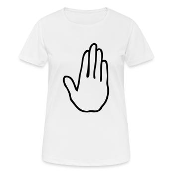 hand stop - Frauen T-Shirt atmungsaktiv - Weiß - Vorne - AI Model Female 172 dark (172cm)