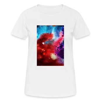 Abstract Art Painted Artist Colorful Pattern Red - Women's Breathable T-Shirt - white - Front - AI Model Female 172 dark (172cm)