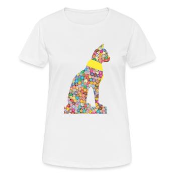 Katzenblumen-Pharaonen Uralt - Frauen T-Shirt atmungsaktiv - Weiß - Vorne - AI Model Female 172 dark (172cm)