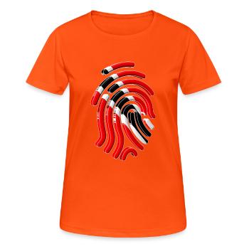 Trinidad Flagprint - T-shirt respirant Femme - orange néon - Devant - AI Model Female 172 dark (172cm)