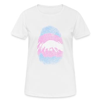 Trans-Fingerabdruck - Frauen T-Shirt atmungsaktiv - Weiß - Vorne - AI Model Female 172 dark (172cm)