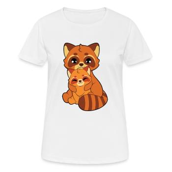 Roter Panda Umarmen - Frauen T-Shirt atmungsaktiv - Weiß - Vorne - AI Model Female 172 dark (172cm)
