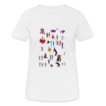 Tanzen - Frauen T-Shirt atmungsaktiv - Weiß - Vorne - AI Model Female 172 dark (172cm)