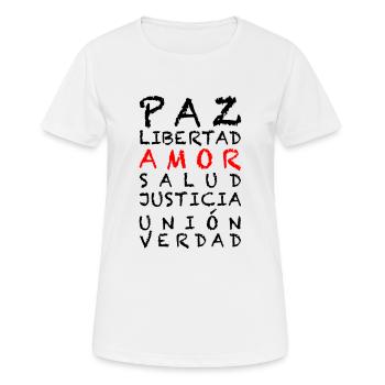 4 LIBERTÉ Español - T-shirt respirant Femme - blanc - Devant - AI Model Female 172 dark (172cm)