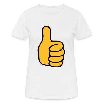 Emoji Pouce vers le haut Couleur de l’esquisse - T-shirt respirant Femme - blanc - Devant - AI Model Female 172 dark (172cm)