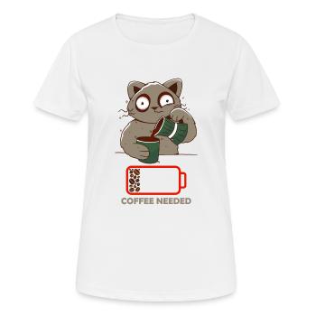 Coffee Cat Coffee needed, Coffee Addicted Cat - Women's Breathable T-Shirt - white - Front - AI Model Female 172 dark (172cm)