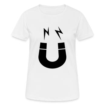 Symbole Aimant Logo clignote - T-shirt respirant Femme - blanc - Devant - AI Model Female 172 dark (172cm)