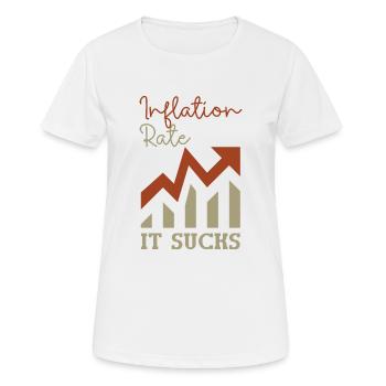 L’inflation agace la frustration Provocation Déclaration - T-shirt respirant Femme - blanc - Devant - AI Model Female 172 dark (172cm)