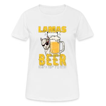 Lamas Bier Alkohol Spruch Geschenk - Frauen T-Shirt atmungsaktiv - Weiß - Vorne - AI Model Female 172 dark (172cm)