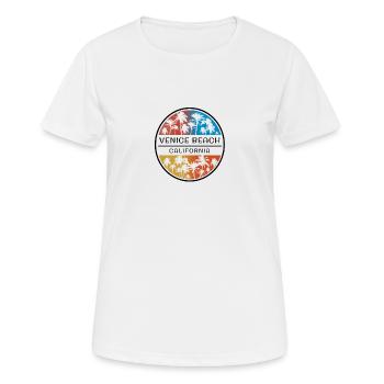 Venice Beach California Palm Tree Élégant - T-shirt respirant Femme - blanc - Devant - AI Model Female 172 dark (172cm)
