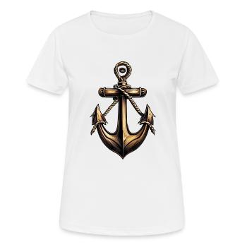 Bronze Anchor Motorboat Driver Sailboat Driver - Women's Breathable T-Shirt - white - Front - AI Model Female 172 dark (172cm)