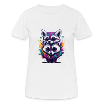 Racoton laveur 3 - T-shirt respirant Femme - blanc - Devant - AI Model Female 172 dark (172cm)