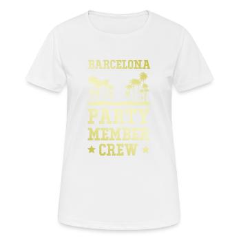 Équipe de fête de Barcelone - T-shirt respirant Femme - blanc - Devant - AI Model Female 172 dark (172cm)