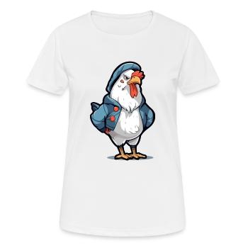 Bobby le coq grognon - T-shirt respirant Femme - blanc - Devant - AI Model Female 172 dark (172cm)