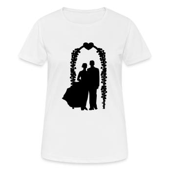 Wedding couple - Women's Breathable T-Shirt - white - Front - AI Model Female 172 dark (172cm)