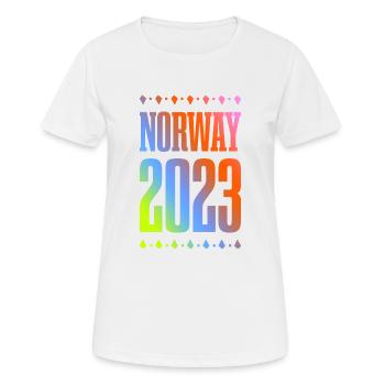 Norway 2023 - Frauen T-Shirt atmungsaktiv - Weiß - Vorne - AI Model Female 172 dark (172cm)
