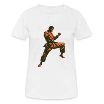 Kraftvolles Karate-Design für Martial-Arts-Fans - Frauen T-Shirt atmungsaktiv - Weiß - Vorne - AI Model Female 172 dark (172cm)