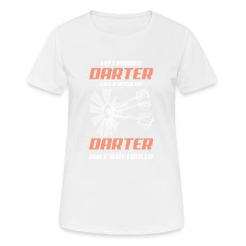 dart darter - Frauen T-Shirt atmungsaktiv - Weiß - Vorne - AI Model Female 172 dark (172cm)