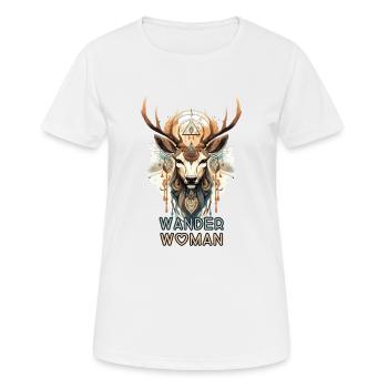 Wander Femme Cerf Pouvoir Animal Village Festival Village Enfants - T-shirt respirant Femme - blanc - Devant - AI Model Female 172 dark (172cm)