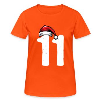 11 Number Christmas - Women's Breathable T-Shirt - neon orange - Front - AI Model Female 172 dark (172cm)