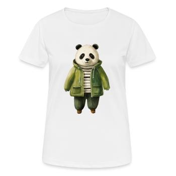 Chemise magique Panda en bambou - Vibrant et Unique - T-shirt respirant Femme - blanc - Devant - AI Model Female 172 dark (172cm)