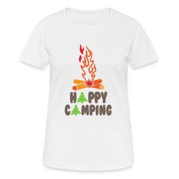 Feu de camping - T-shirt respirant Femme - blanc - Devant - AI Model Female 172 dark (172cm)