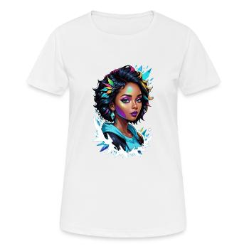 femme afro - beauté - T-shirt respirant Femme - blanc - Devant - AI Model Female 172 dark (172cm)