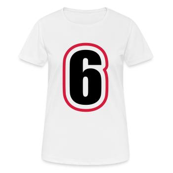 6 Number College - Women's Breathable T-Shirt - white - Front - AI Model Female 172 dark (172cm)