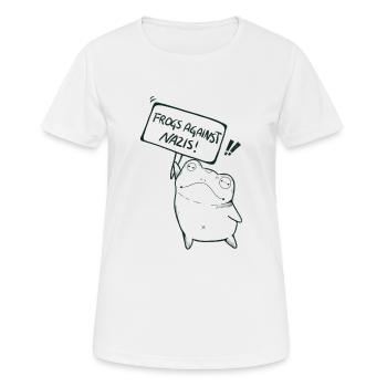 Des grenouilles contre les nazis - T-shirt respirant Femme - blanc - Devant - AI Model Female 172 dark (172cm)