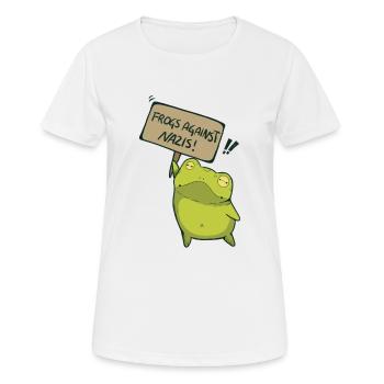 Des grenouilles contre les nazis - T-shirt respirant Femme - blanc - Devant - AI Model Female 172 dark (172cm)