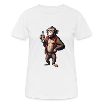 Monkey with vodka - Women's Breathable T-Shirt - white - Front - AI Model Female 172 dark (172cm)