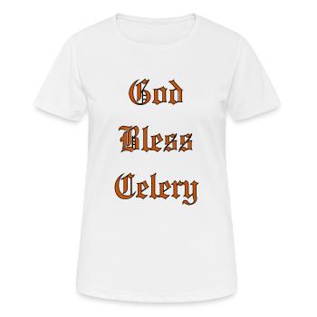 Bénédiction divineCéleri - T-shirt respirant Femme - blanc - Devant - AI Model Female 172 dark (172cm)