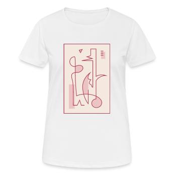 An abstract composition that may suggest dinosaurs - Women's Breathable T-Shirt - white - Front - AI Model Female 172 dark (172cm)