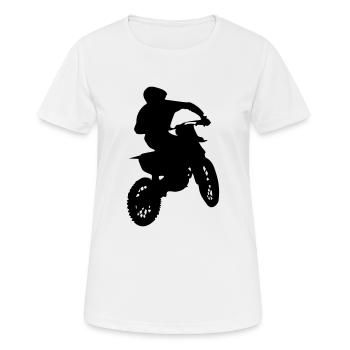 motocross racer - Frauen T-Shirt atmungsaktiv - Weiß - Vorne - AI Model Female 172 dark (172cm)