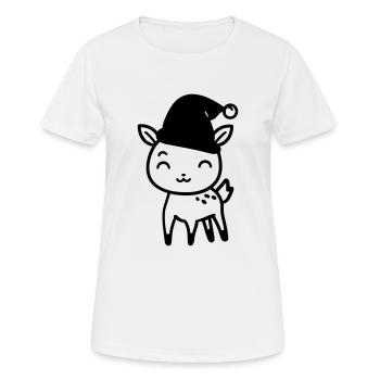 Cerf - T-shirt respirant Femme - blanc - Devant - AI Model Female 172 dark (172cm)
