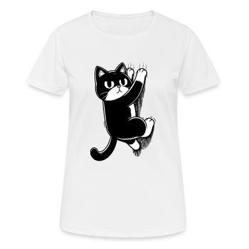 CAT | Hanging - Women's Breathable T-Shirt - white - Front - AI Model Female 172 dark (172cm)
