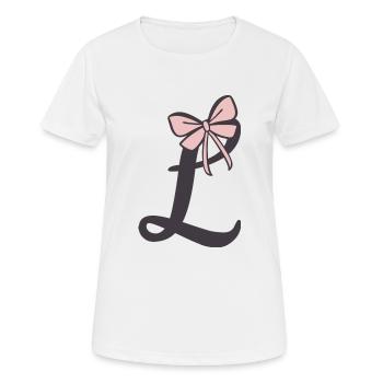 Lettre initiale L - T-shirt respirant Femme - blanc - Devant - AI Model Female 172 dark (172cm)