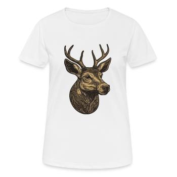 Portrait de cerf - T-shirt respirant Femme - blanc - Devant - AI Model Female 172 dark (172cm)