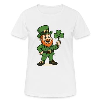 Lutin Shamrock - T-shirt respirant Femme - blanc - Devant - AI Model Female 172 dark (172cm)