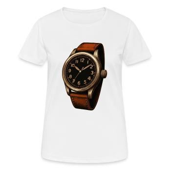 Fliegeruhr für Uhrensammler von Vintageuhren - Frauen T-Shirt atmungsaktiv - Weiß - Vorne - AI Model Female 172 dark (172cm)